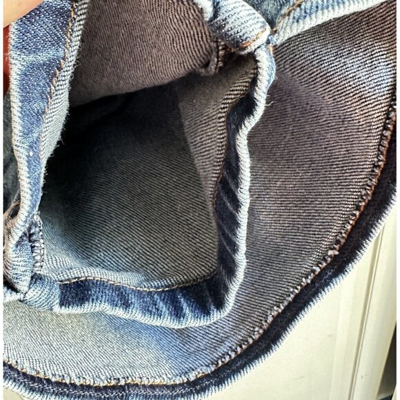Max Mara Sportsmax Code High Rise Blue Denim Jean 28 Womens Size 6 Ruffle Bottom - Picture 7 of 15